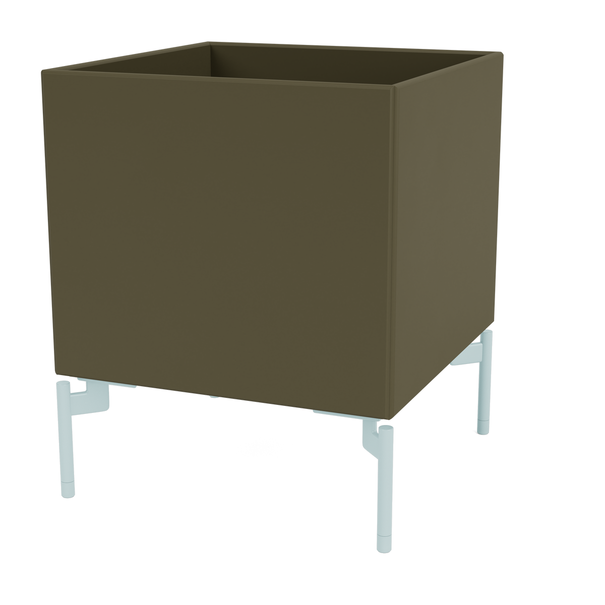 Boite de Rangement Colour Box I – S6161 par Peter J. Lassen, laque 139 Oregano, sur pieds 148 Flint, packshot Montana