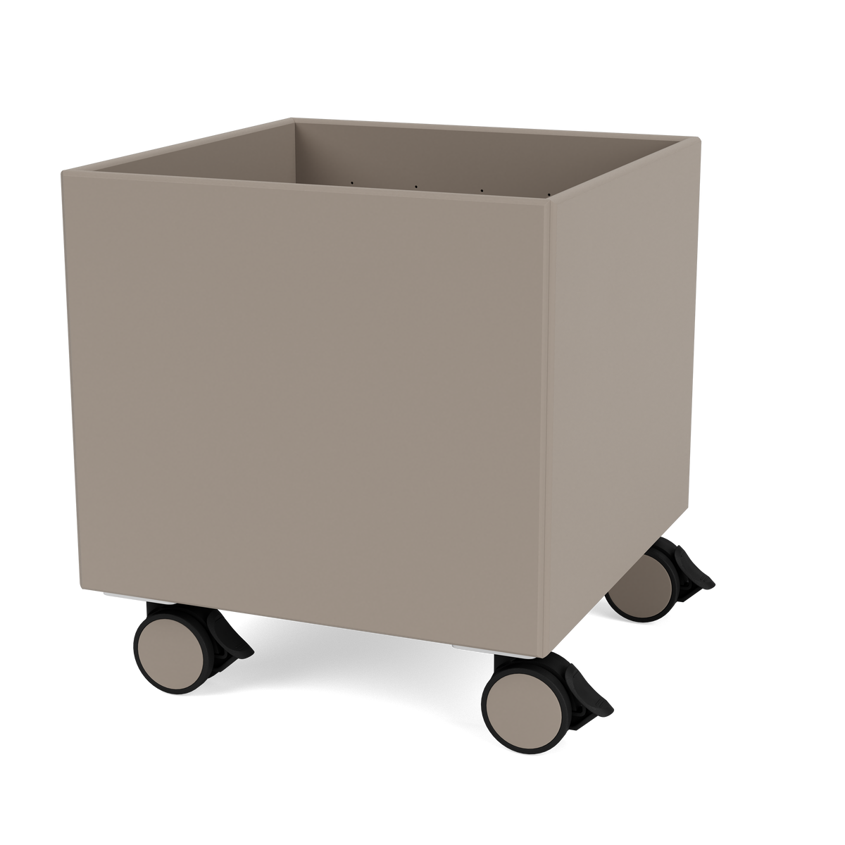 Boite de Rangement Colour Box I – S6161 par Peter J. Lassen, laque 141 Truffle, sur roulettes, packshot Montana