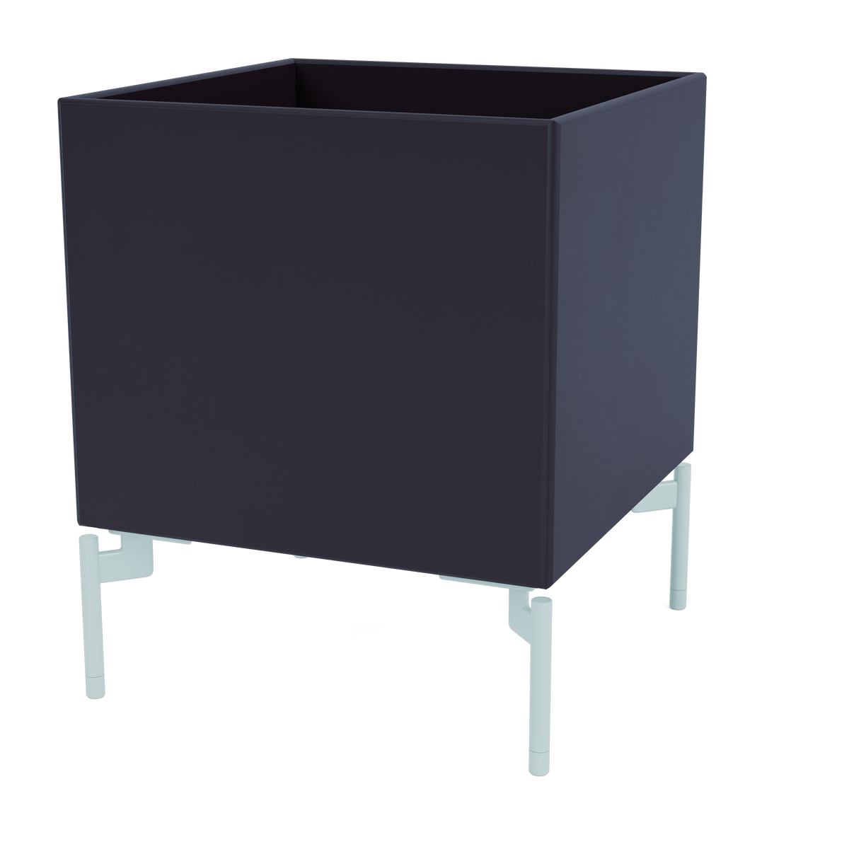 Boite de Rangement Colour Box I – S6161 par Peter J. Lassen, laque 147 Shadow, sur pieds 148 Flint, packshot Montana