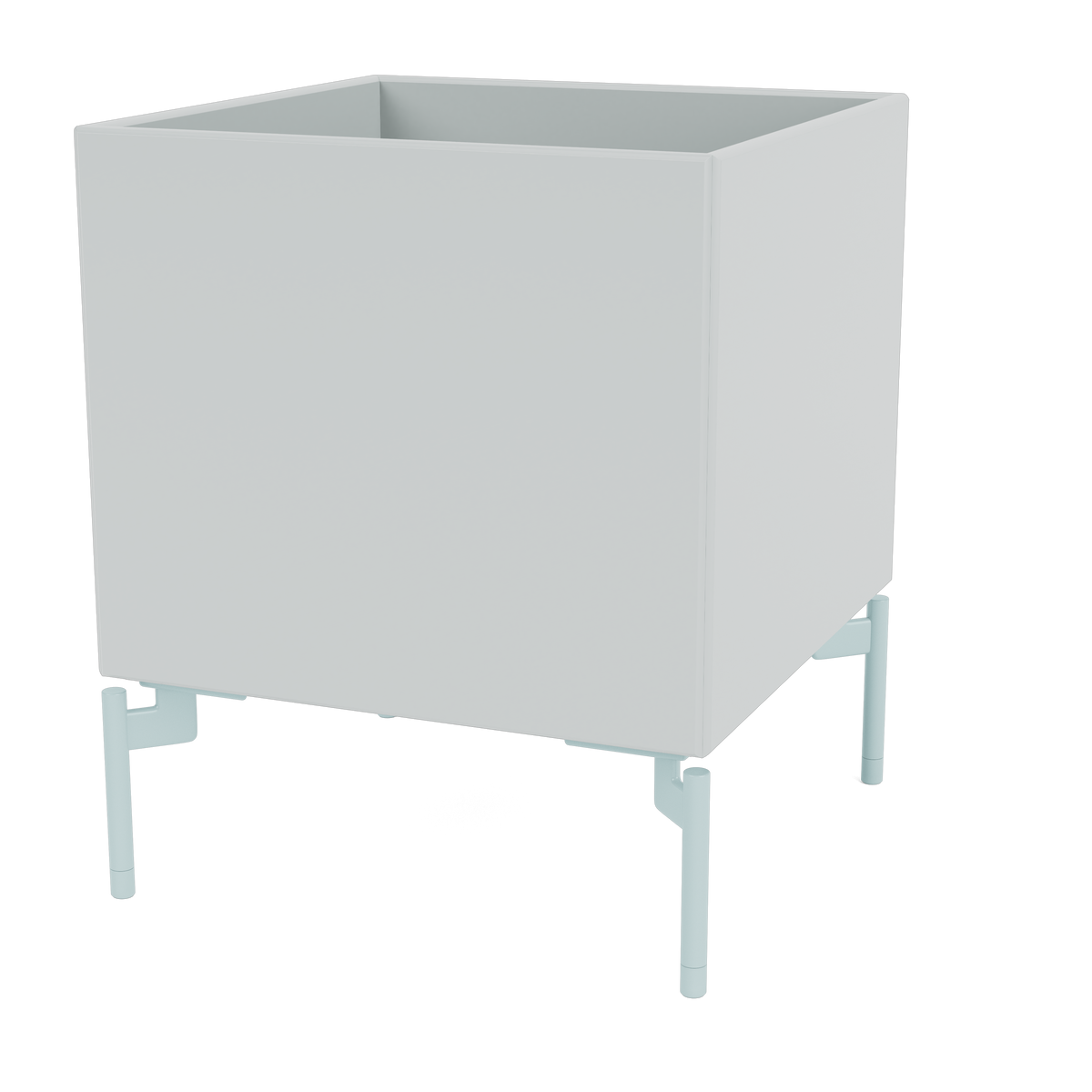 Boite de Rangement Colour Box I – S6161 par Peter J. Lassen, laque 156 Oyster, sur pieds 148 Flint, packshot Montana