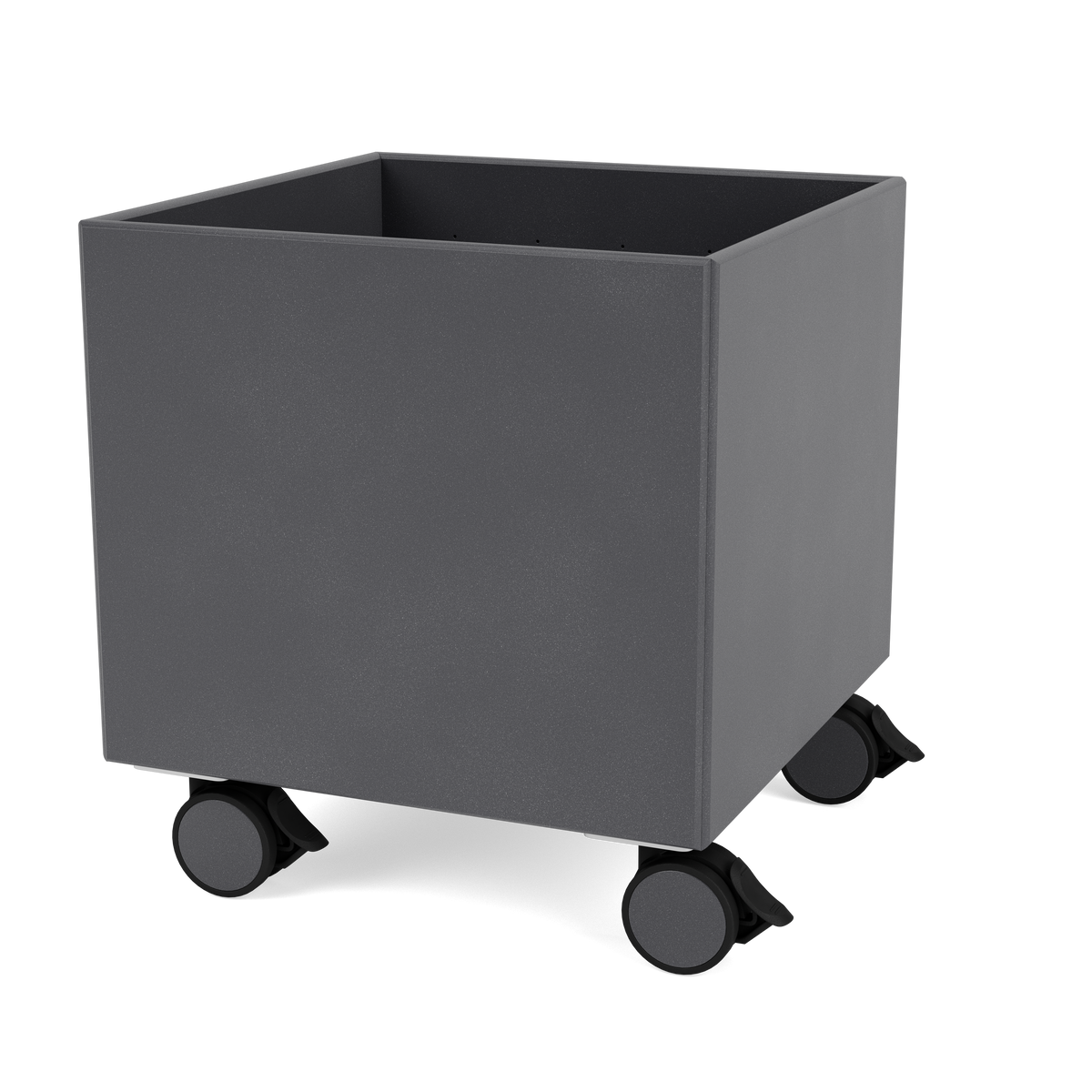 Boite de Rangement Colour Box I – S6161 par Peter J. Lassen, laque 36 Coal, sur roulettes, packshot Montana