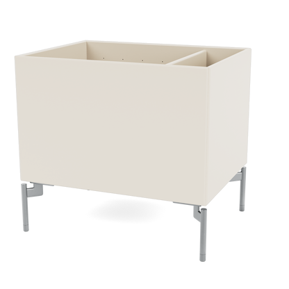 Boîte de rangement Colour Box II S4162 par Peter J. Lassen, laque 158 Oat, sur pieds 12,6 cm Chrome mat, packshot Montana