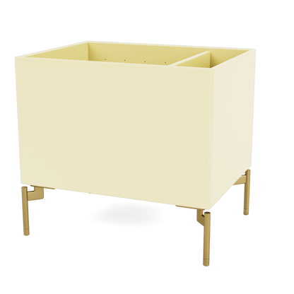 Boîte de rangement Colour Box II S4162 par Peter J. Lassen, laque 159 Camomile, sur pieds 12,6 cm Laiton, packshot Montana