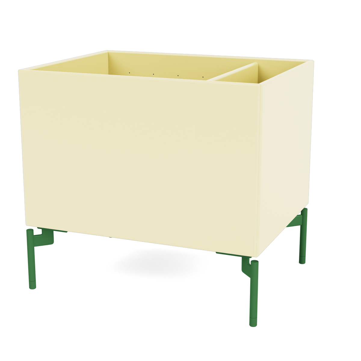 Boîte de rangement Colour Box II S4162 par Peter J. Lassen, laque 159 Camomile, sur pieds 12,6 cm Parsley, packshot Montana