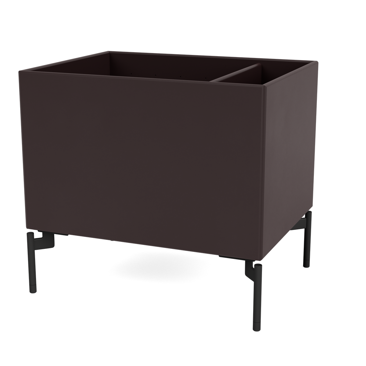 Boîte de rangement Colour Box II S4162 par Peter J. Lassen, laque 160 Balsamic, sur pieds 12,6 cm Black, packshot Montana