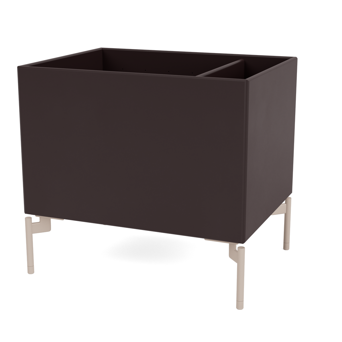 Boîte de rangement Colour Box II S4162 par Peter J. Lassen, laque 160 Balsamic, sur pieds 12,6 cm Mushroom, packshot Montana