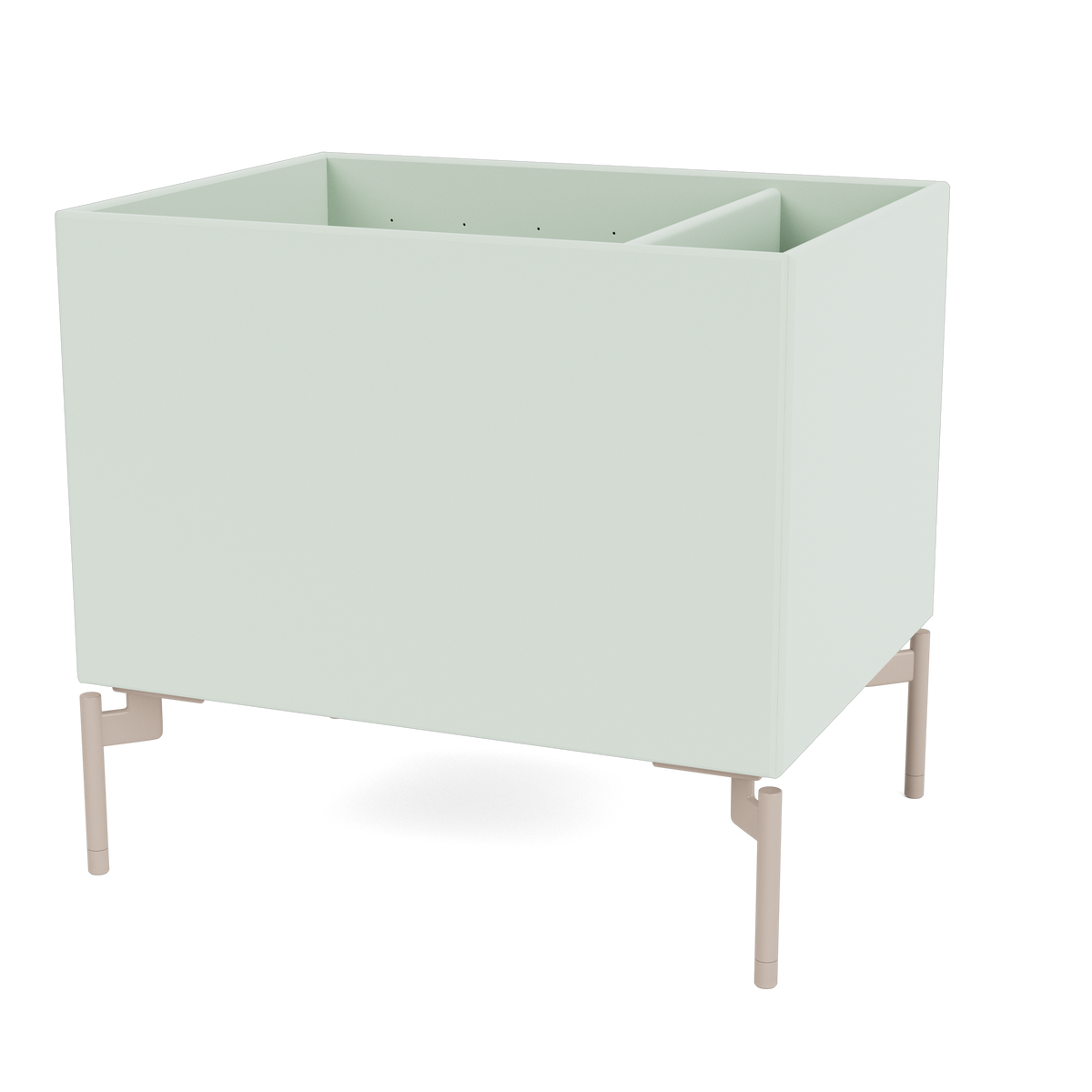 Boîte de rangement Colour Box II S4162 par Peter J. Lassen, laque 161 Mist, sur pieds 12,6 cm Mushroom, packshot Montana