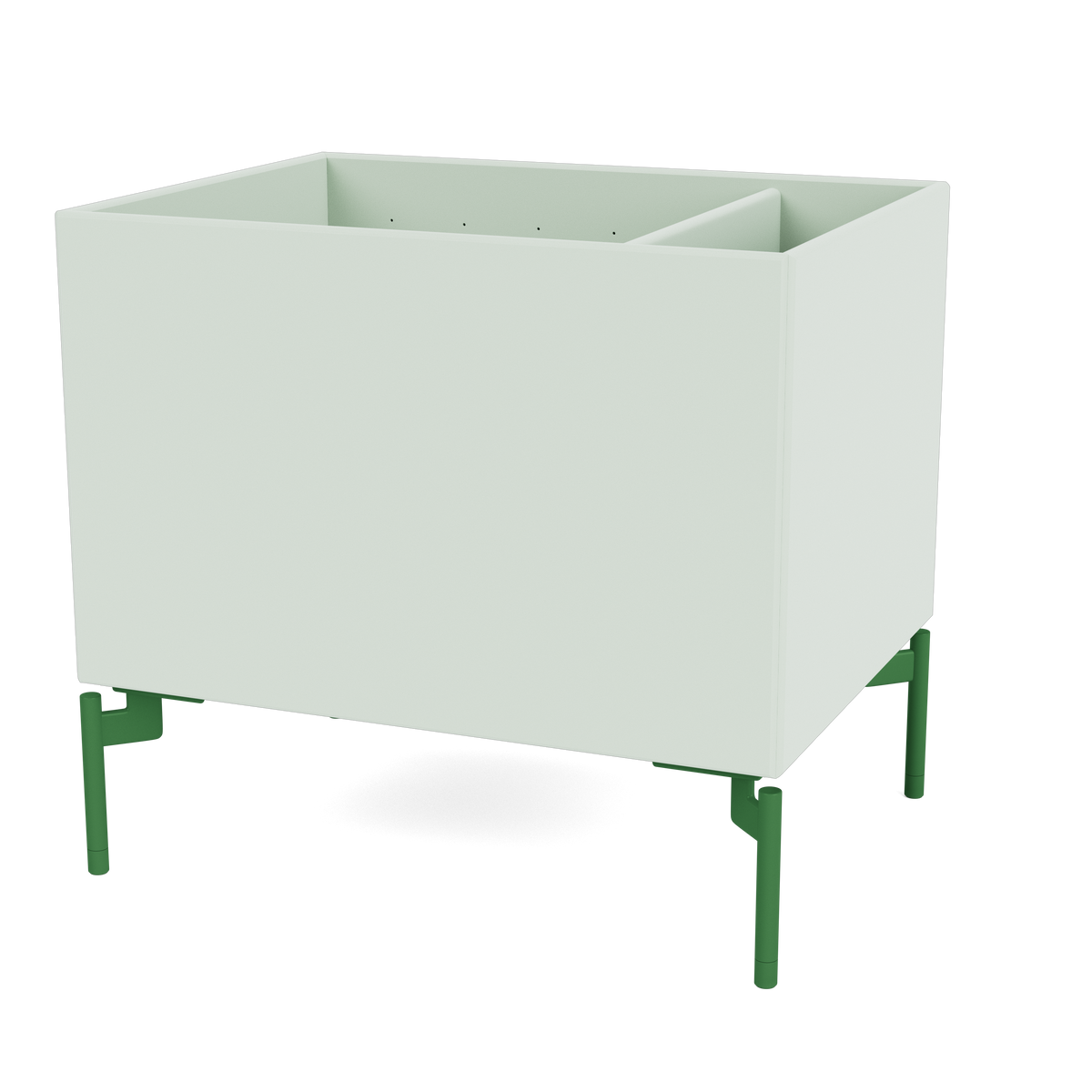 Boîte de rangement Colour Box II S4162 par Peter J. Lassen, laque 161 Mist, sur pieds 12,6 cm Parsley, packshot Montana
