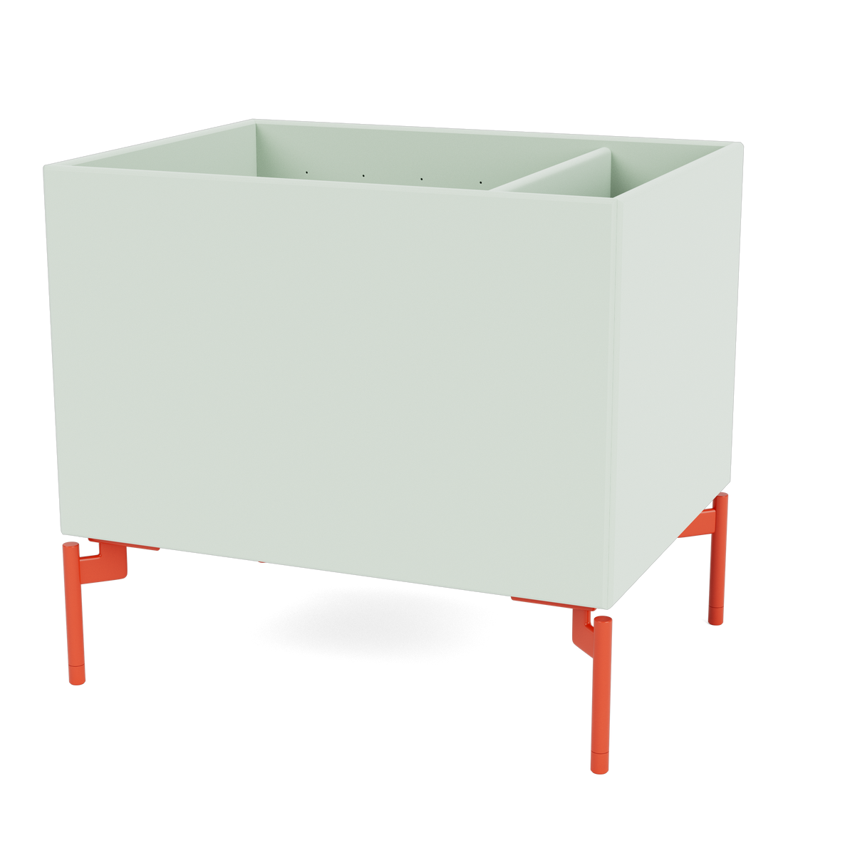 Boîte de rangement Colour Box II S4162 par Peter J. Lassen, laque 161 Mist, sur pieds 12,6 cm Rosehip, packshot Montana