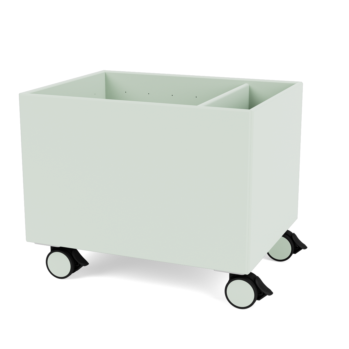 Boîte de rangement Colour Box II S4162 par Peter J. Lassen, laque 161 Mist, sur roulettes, packshot Montana