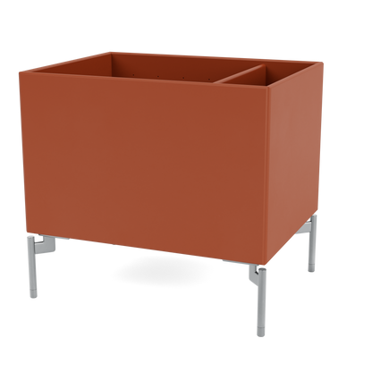 Boîte de rangement Colour Box II S4162 par Peter J. Lassen, laque 162 Hokkaido, sur pieds 12,6 cm Chrome mat, packshot Montana