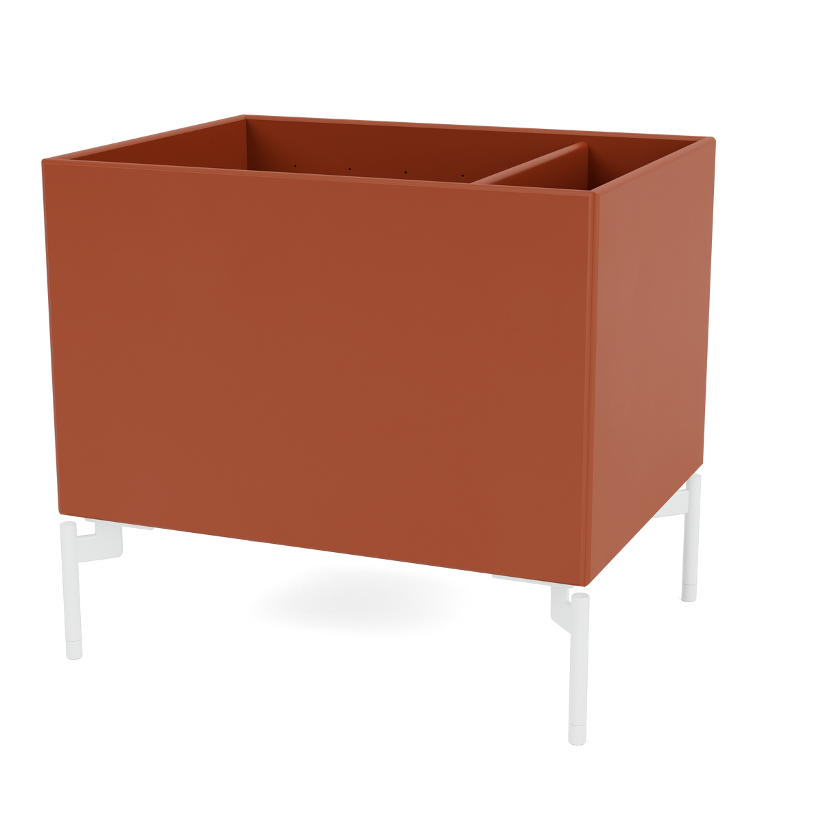 Boîte de rangement Colour Box II S4162 par Peter J. Lassen, laque 162 Hokkaido, sur pieds 12,6 cm Snow, packshot Montana