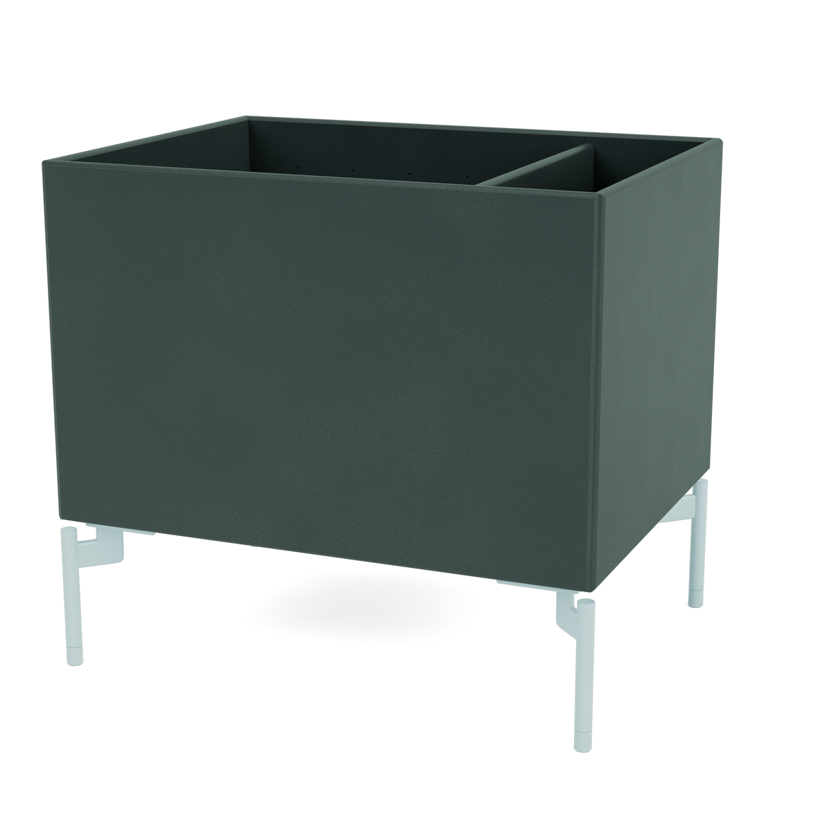 Boîte de rangement Colour Box II S4162 par Peter J. Lassen, laque 163 Black Jade, sur pieds 12,6 cm Flint, packshot Montana