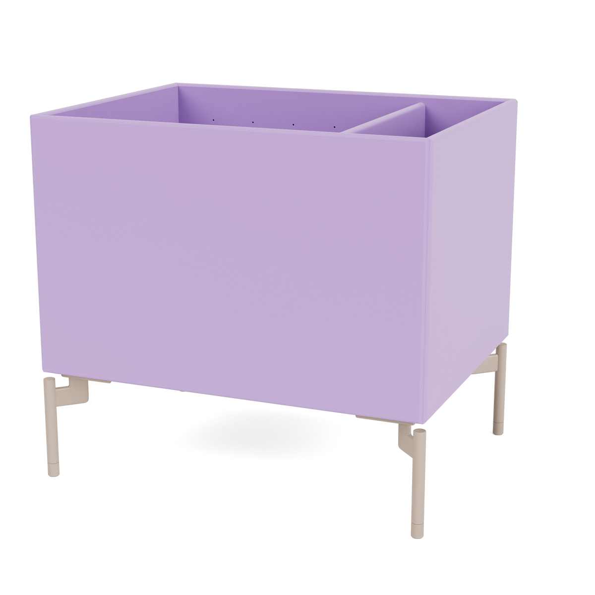 Boîte de rangement Colour Box II S4162 par Peter J. Lassen, laque 164 Iris, sur pieds 12,6 cm Mushroom, packshot Montana