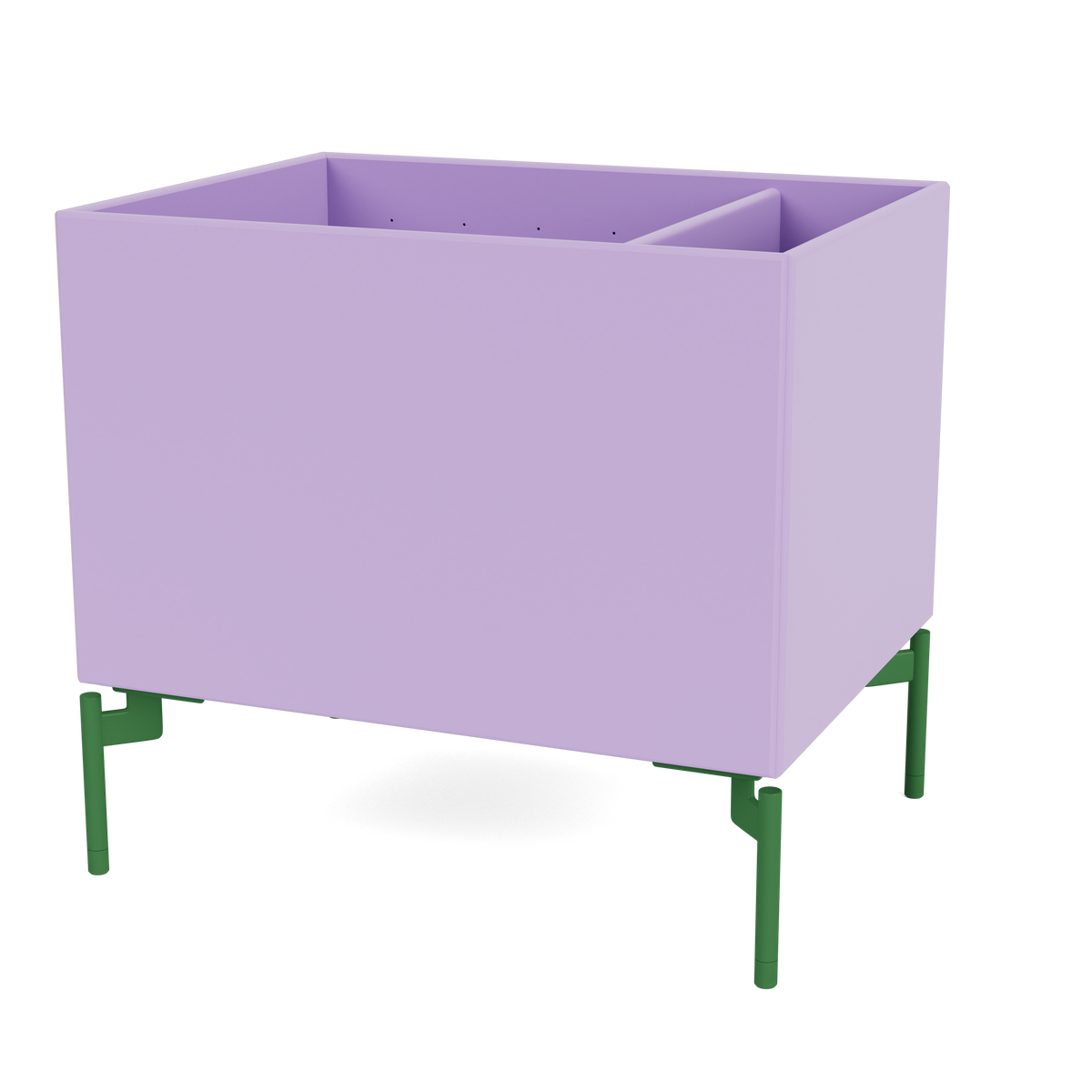 Boîte de rangement Colour Box II S4162 par Peter J. Lassen, laque 164 Iris, sur pieds 12,6 cm Parsley, packshot Montana
