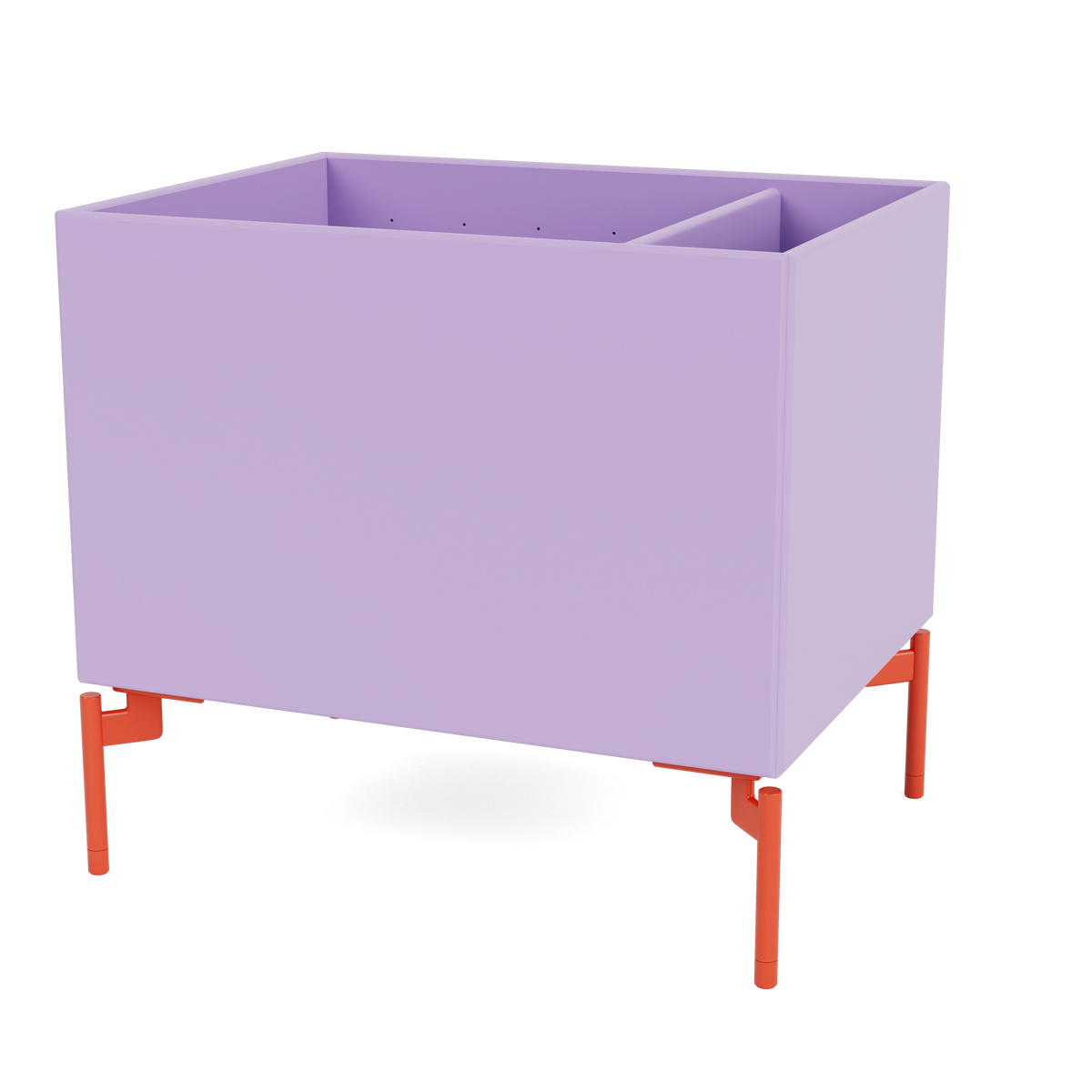 Boîte de rangement Colour Box II S4162 par Peter J. Lassen, laque 164 Iris, sur pieds 12,6 cm Rosehip, packshot Montana