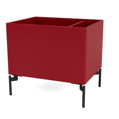 Boîte de rangement Colour Box II S4162 par Peter J. Lassen, laque 165 Beetroot, sur pieds 12,6 cm Black, packshot Montana