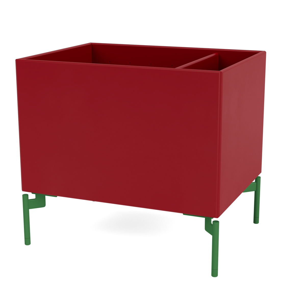 Boîte de rangement Colour Box II S4162 par Peter J. Lassen, laque 165 Beetroot, sur pieds 12,6 cm Parsley, packshot Montana