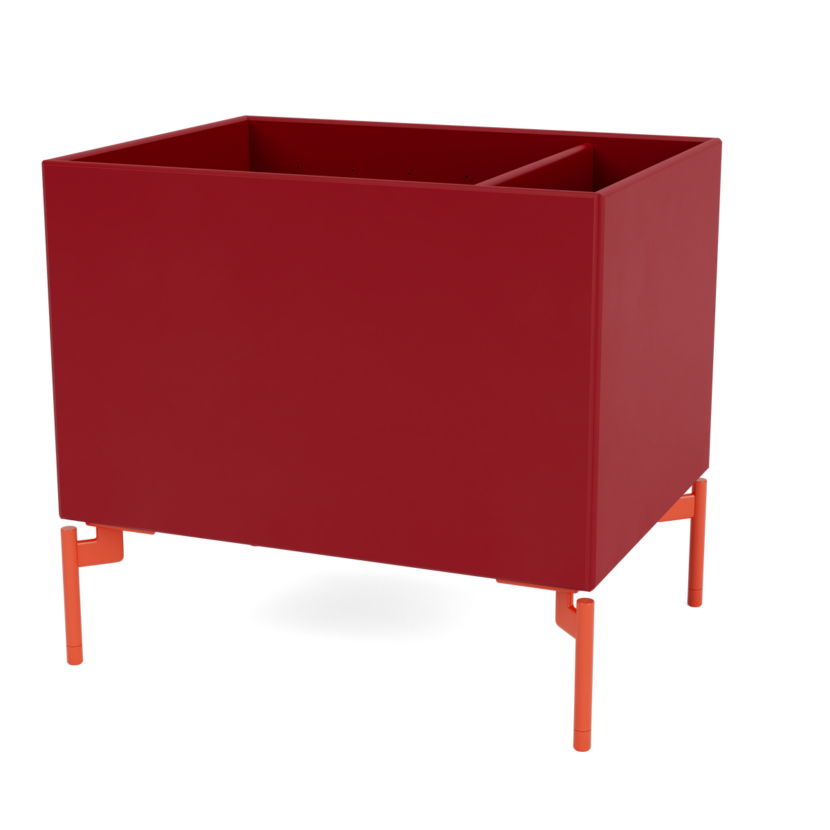 Boîte de rangement Colour Box II S4162 par Peter J. Lassen, laque 165 Beetroot, sur pieds 12,6 cm Rosehip, packshot Montana