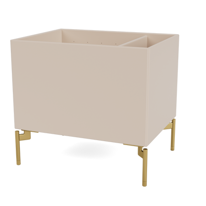 Boîte de rangement Colour Box II S4162 par Peter J. Lassen, laque 168 Clay, sur pieds 12,6 cm Laiton, packshot Montana