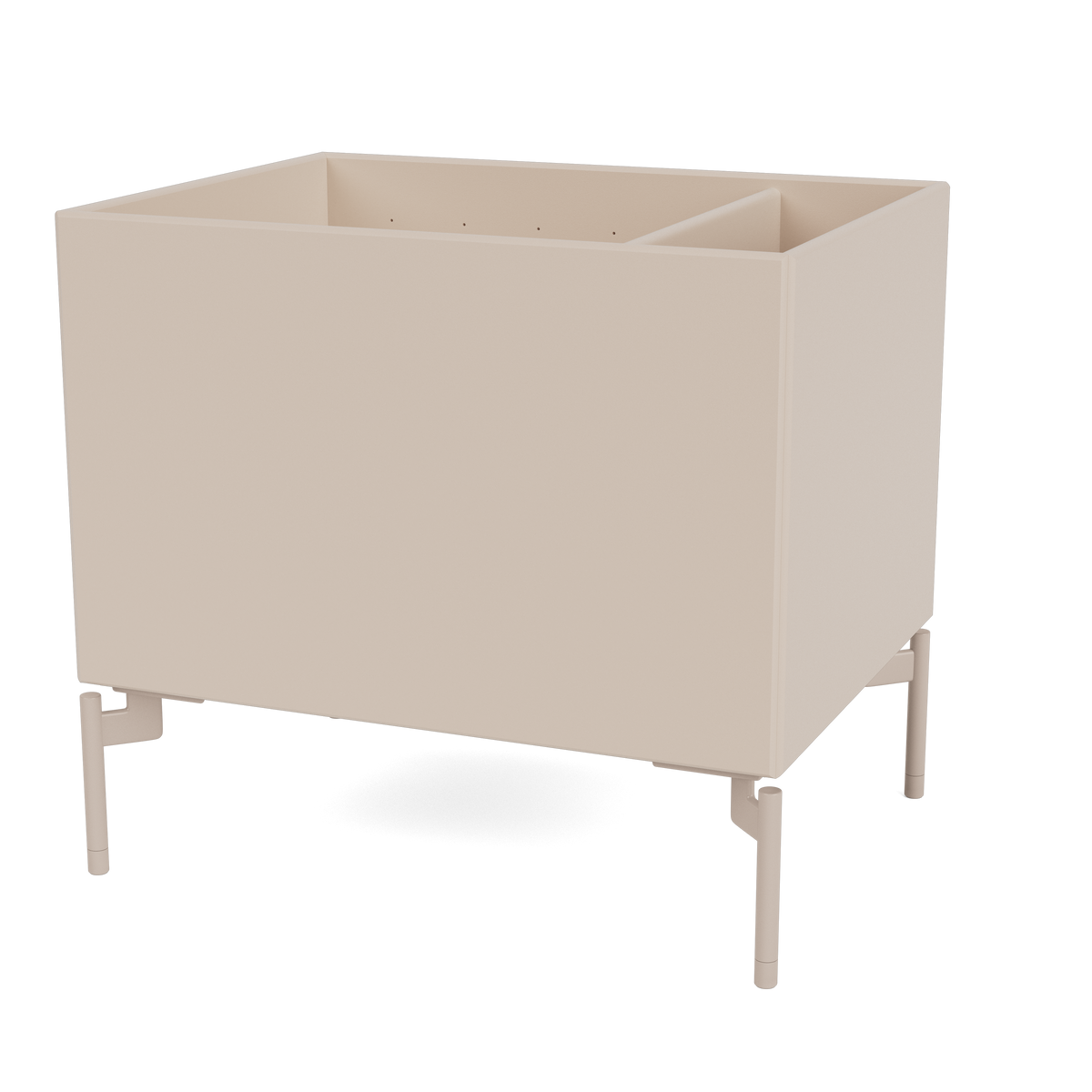Boîte de rangement Colour Box II S4162 par Peter J. Lassen, laque 168 Clay, sur pieds 12,6 cm Mushroom, packshot Montana