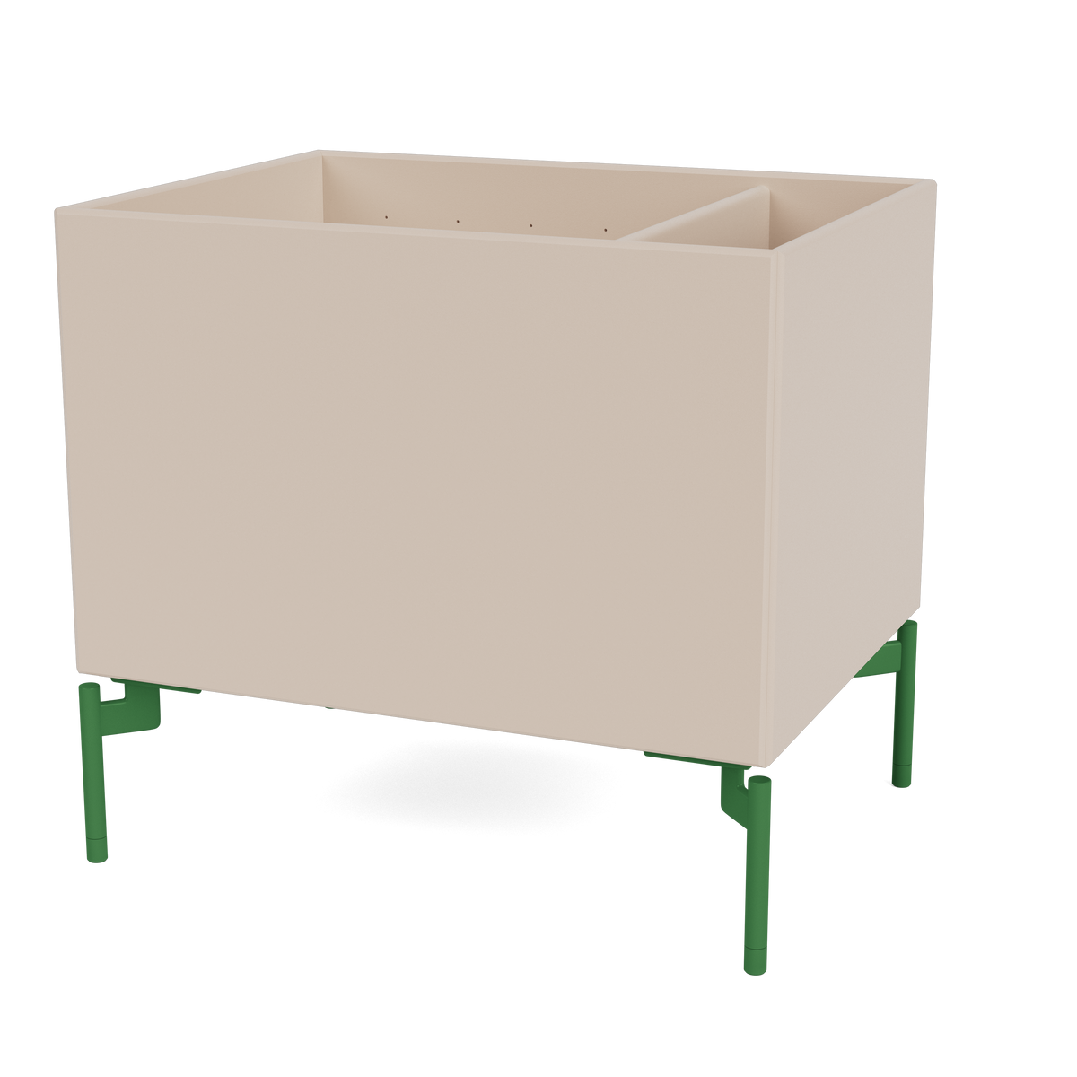 Boîte de rangement Colour Box II S4162 par Peter J. Lassen, laque 168 Clay, sur pieds 12,6 cm Parsley, packshot Montana