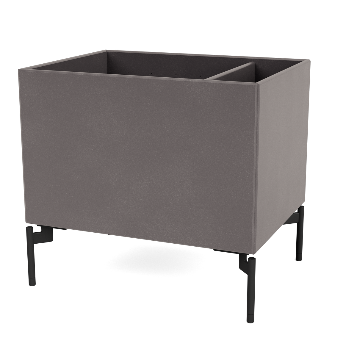 Boîte de rangement Colour Box II S4162 par Peter J. Lassen, laque 35 Coffee, sur pieds 12,6 cm Black, packshot Montana