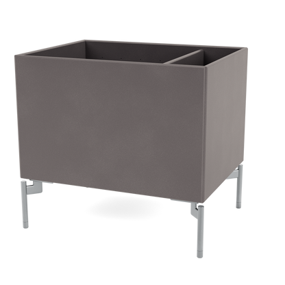 Boîte de rangement Colour Box II S4162 par Peter J. Lassen, laque 35 Coffee, sur pieds 12,6 cm Chrome mat, packshot Montana