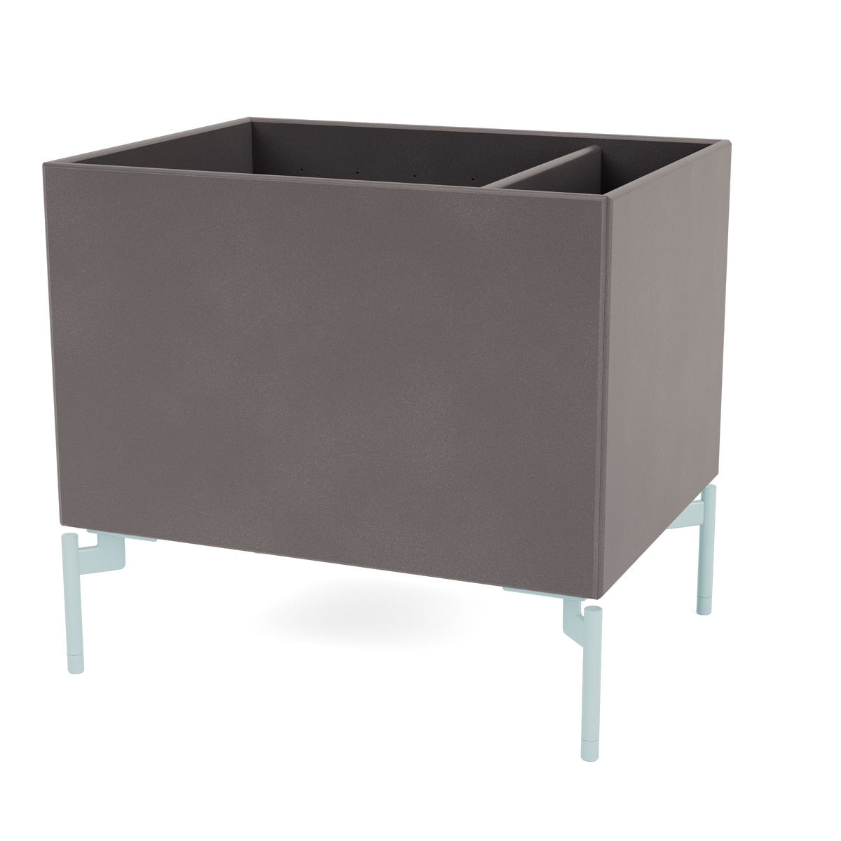 Boîte de rangement Colour Box II S4162 par Peter J. Lassen, laque 35 Coffee, sur pieds 12,6 cm Flint, packshot Montana