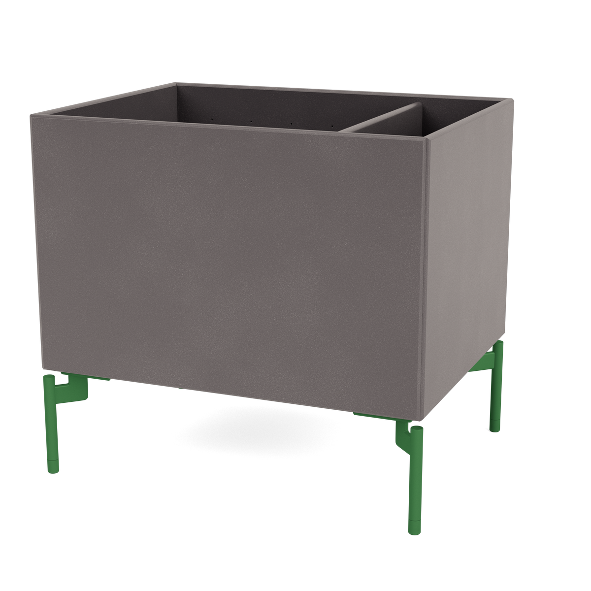 Boîte de rangement Colour Box II S4162 par Peter J. Lassen, laque 35 Coffee, sur pieds 12,6 cm Parsley, packshot Montana