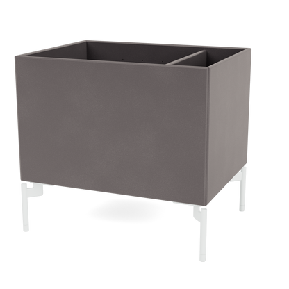 Boîte de rangement Colour Box II S4162 par Peter J. Lassen, laque 35 Coffee, sur pieds 12,6 cm Snow, packshot Montana