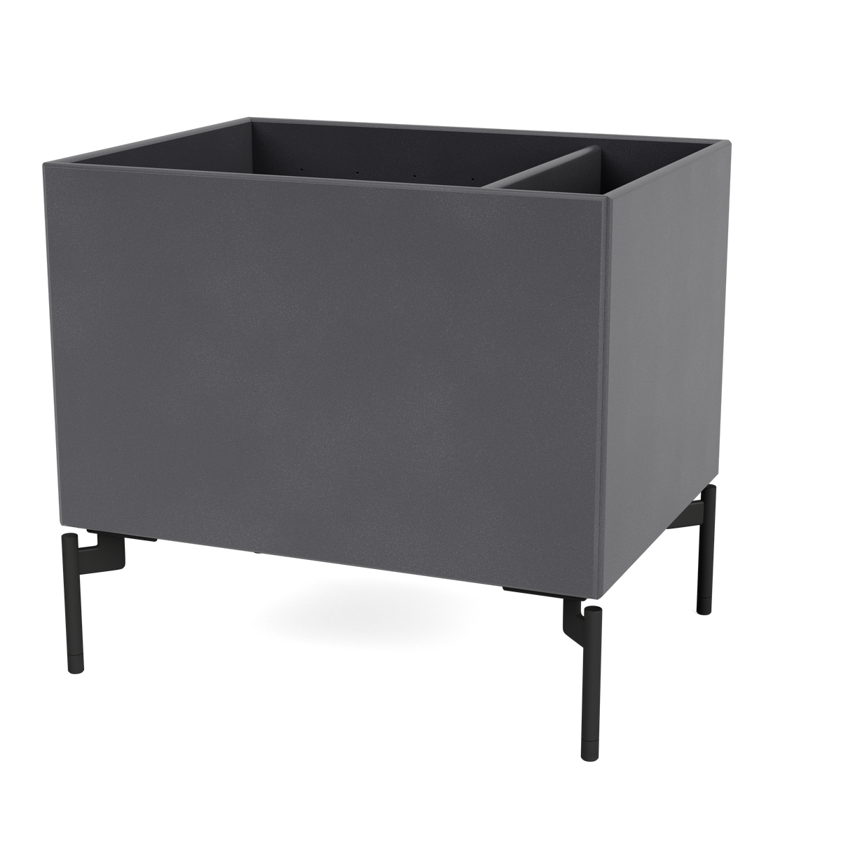 Boîte de rangement Colour Box II S4162 par Peter J. Lassen, laque 36 Coal, sur pieds 12,6 cm Black, packshot Montana