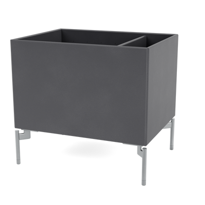 Boîte de rangement Colour Box II S4162 par Peter J. Lassen, laque 36 Coal, sur pieds 12,6 cm Chrome mat, packshot Montana