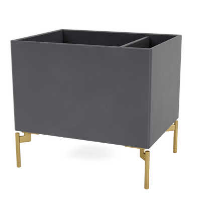 Boîte de rangement Colour Box II S4162 par Peter J. Lassen, laque 36 Coal, sur pieds 12,6 cm Laiton, packshot Montana