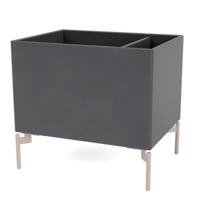 Boîte de rangement Colour Box II S4162 par Peter J. Lassen, laque 36 Coal, sur pieds 12,6 cm Mushroom, packshot Montana