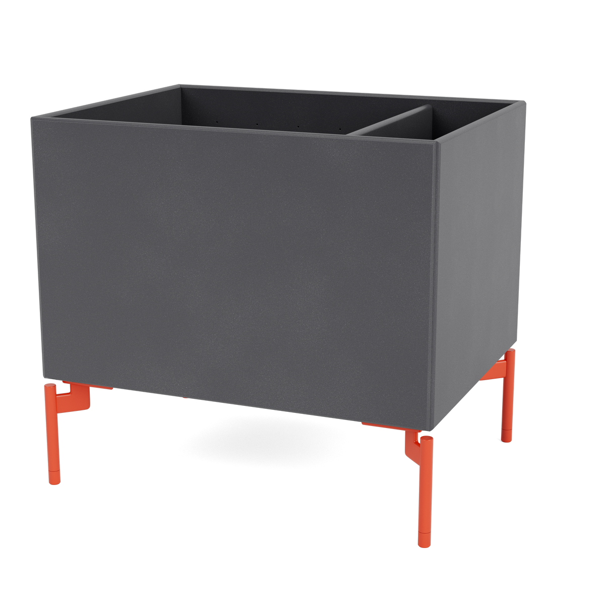 Boîte de rangement Colour Box II S4162 par Peter J. Lassen, laque 36 Coal, sur pieds 12,6 cm Rosehip, packshot Montana