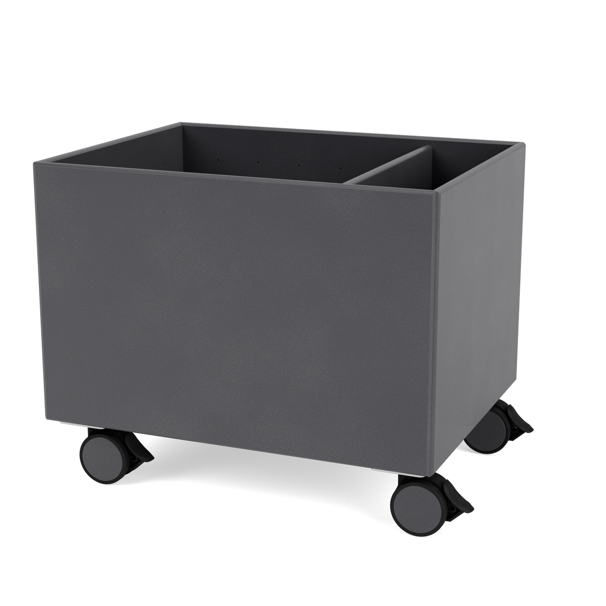 Boîte de rangement Colour Box II S4162 par Peter J. Lassen, laque 36 Coal, sur roulettes, packshot Montana
