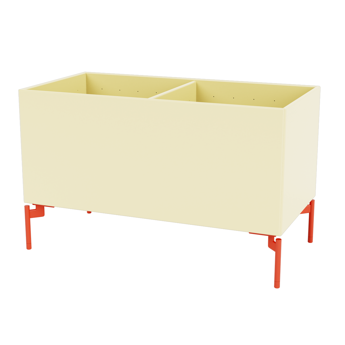 Boîte de rangement Colour Box III S1162 par Peter J. Lassen, laque 159 Camomile, sur pieds 12,6 cm Rosehip, packshot Montana