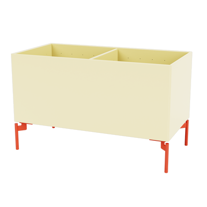 Boîte de rangement Colour Box III S1162 par Peter J. Lassen, laque 159 Camomile, sur pieds 12,6 cm Rosehip, packshot Montana