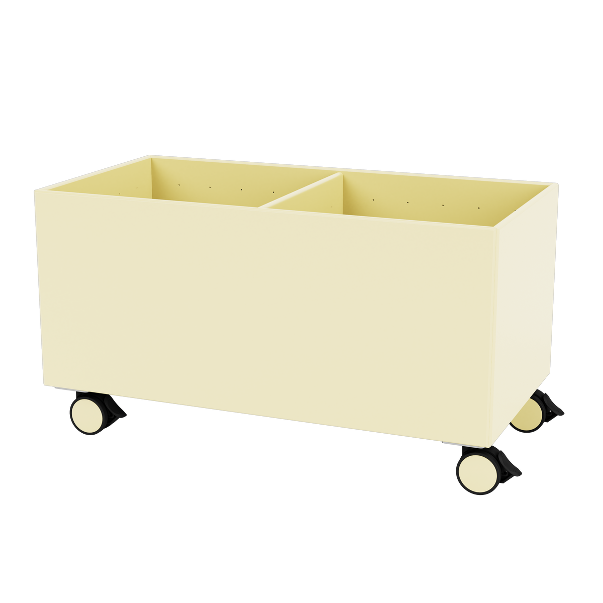 Boîte de rangement Colour Box III S1162 par Peter J. Lassen, laque 159 Camomile, sur roulettes, packshot Montana