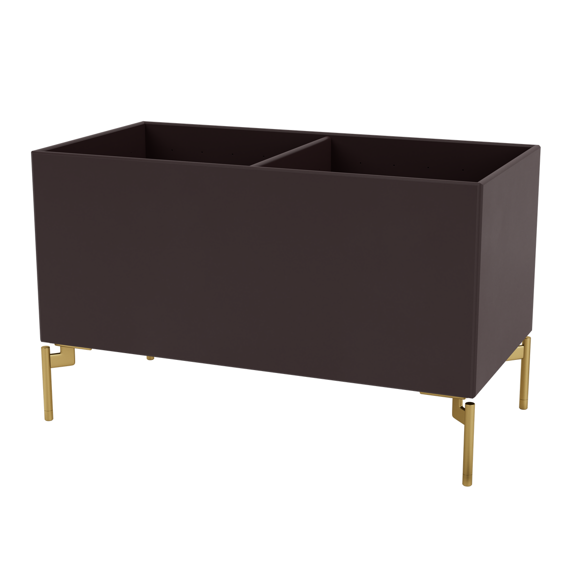 Boîte de rangement Colour Box III S1162 par Peter J. Lassen, laque 160 Balsamic, sur pieds 12,6 cm Laiton, packshot Montana