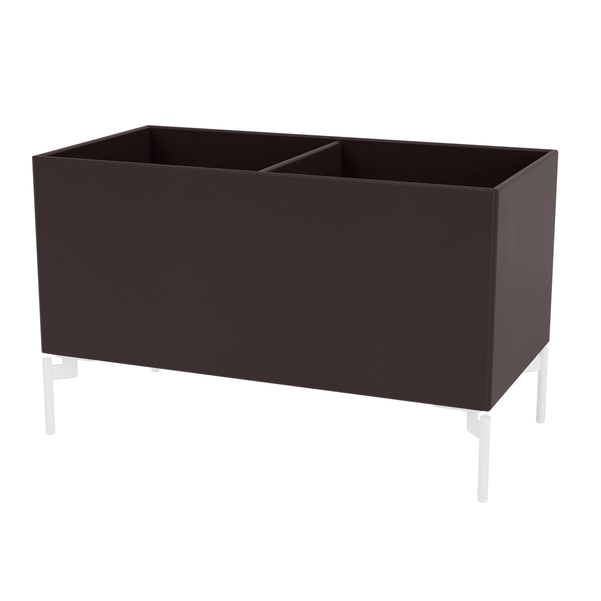 Boîte de rangement Colour Box III S1162 par Peter J. Lassen, laque 160 Balsamic, sur pieds 12,6 cm Snow, packshot Montana