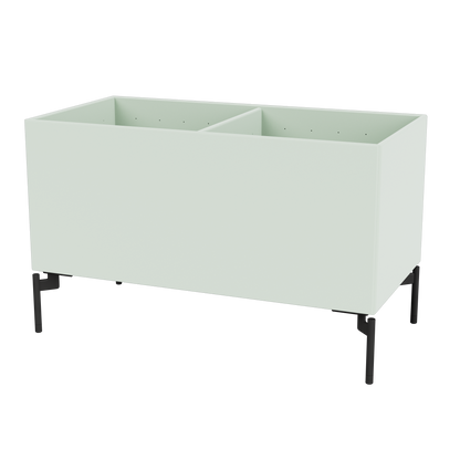 Boîte de rangement Colour Box III S1162 par Peter J. Lassen, laque 161 Mist, sur pieds 12,6 cm Black, packshot Montana