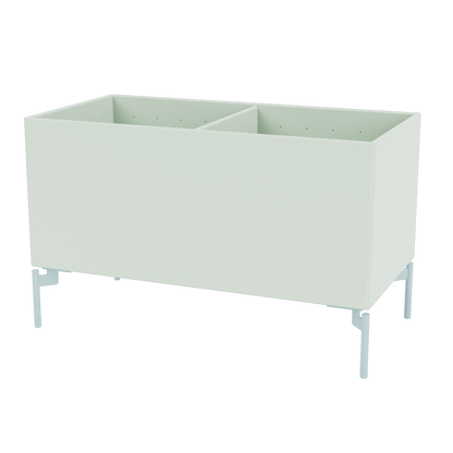 Boîte de rangement Colour Box III S1162 par Peter J. Lassen, laque 161 Mist, sur pieds 12,6 cm Flint, packshot Montana