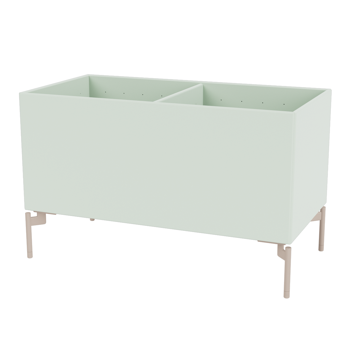 Boîte de rangement Colour Box III S1162 par Peter J. Lassen, laque 161 Mist, sur pieds 12,6 cm Mushroom, packshot Montana