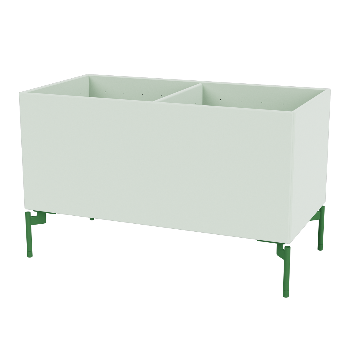 Boîte de rangement Colour Box III S1162 par Peter J. Lassen, laque 161 Mist, sur pieds 12,6 cm Parsley, packshot Montana