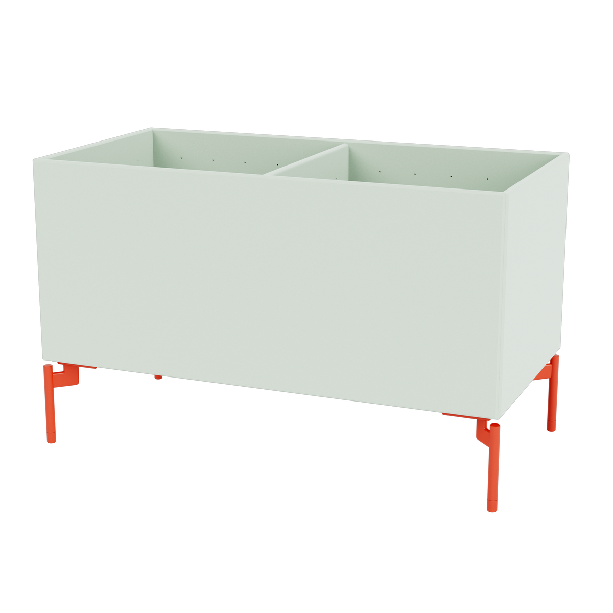 Boîte de rangement Colour Box III S1162 par Peter J. Lassen, laque 161 Mist, sur pieds 12,6 cm Rosehip, packshot Montana