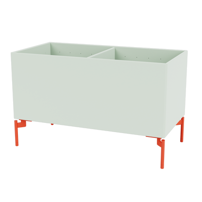 Boîte de rangement Colour Box III S1162 par Peter J. Lassen, laque 161 Mist, sur pieds 12,6 cm Rosehip, packshot Montana