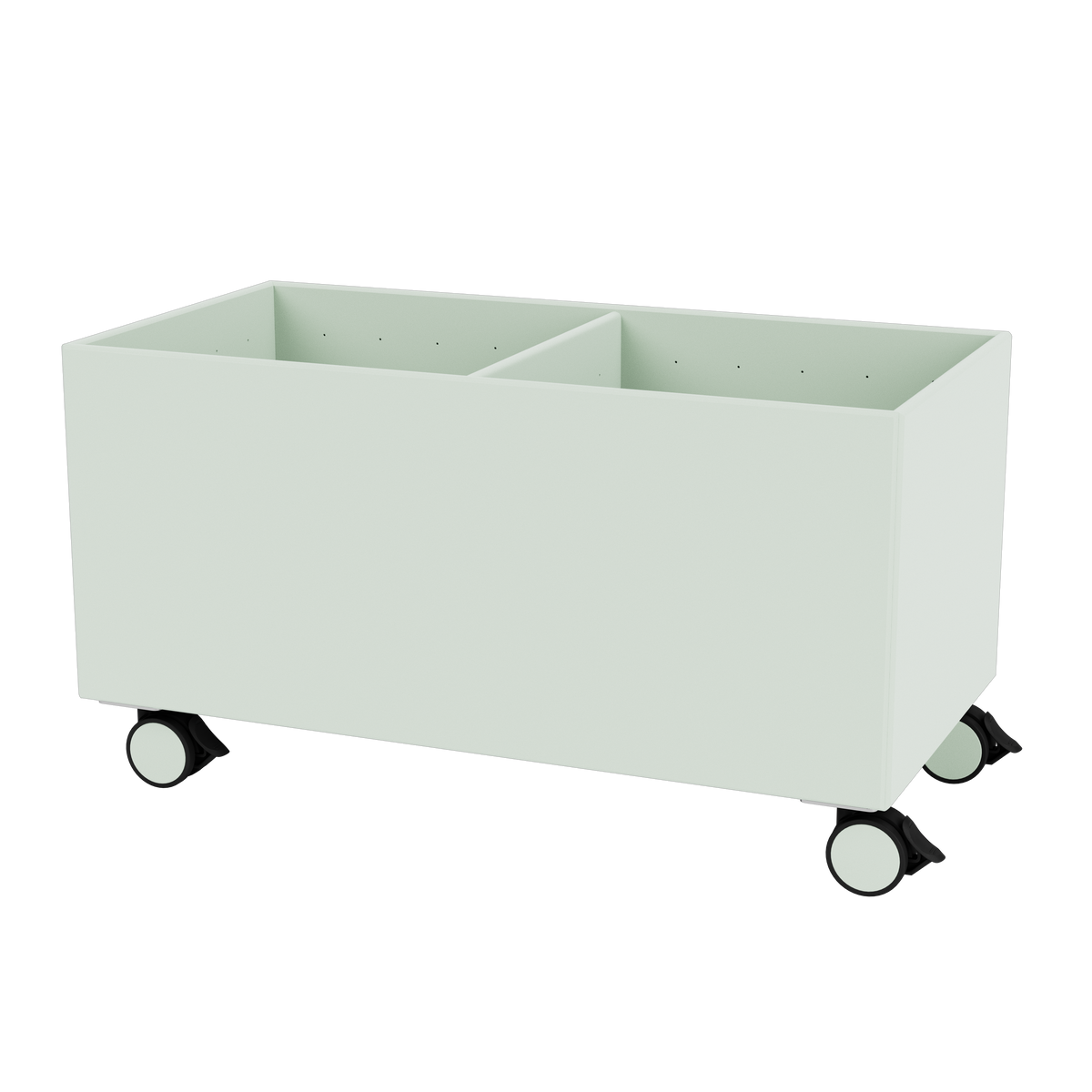 Boîte de rangement Colour Box III S1162 par Peter J. Lassen, laque 161 Mist, sur roulettes, packshot Montana