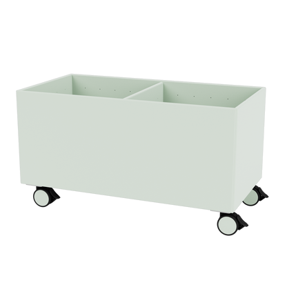 Boîte de rangement Colour Box III S1162 par Peter J. Lassen, laque 161 Mist, sur roulettes, packshot Montana